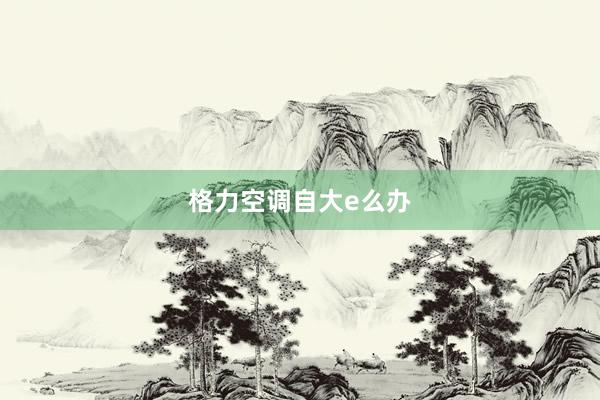 格力空调自大e么办